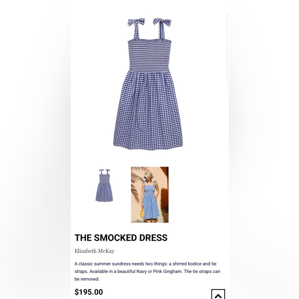 Elizabeth McKay Blue Sleeveless Spaghetti Strap Sundress